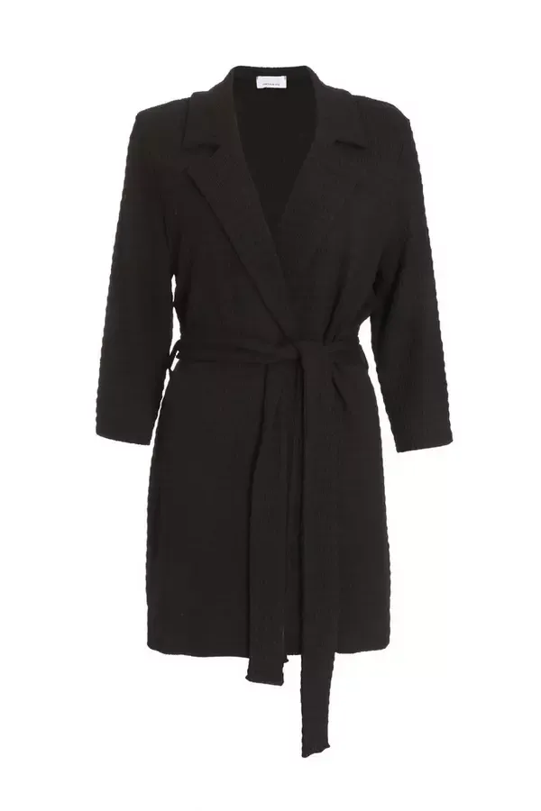 Quiz Clothing Casual Clothing Black Tie Front Blazer 8211 Women