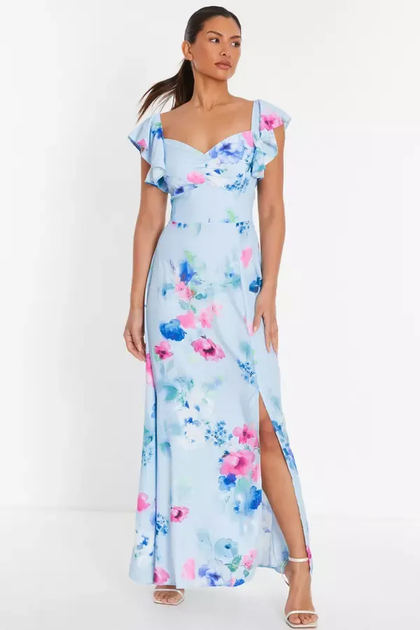 Quiz Clothing Casual Clothing Blue Floral Maxi Dress 8211 Women