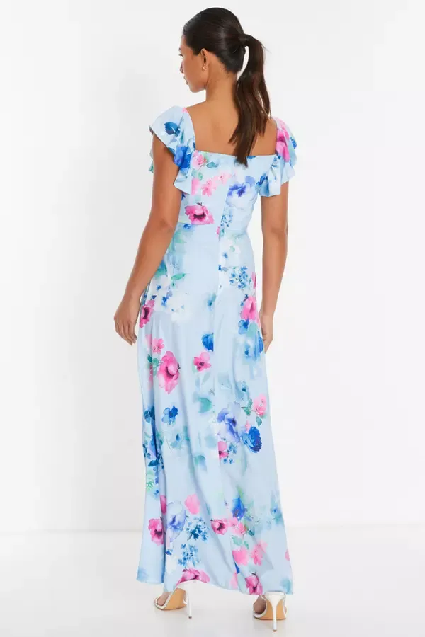 Quiz Clothing Casual Clothing Blue Floral Maxi Dress 8211 Women