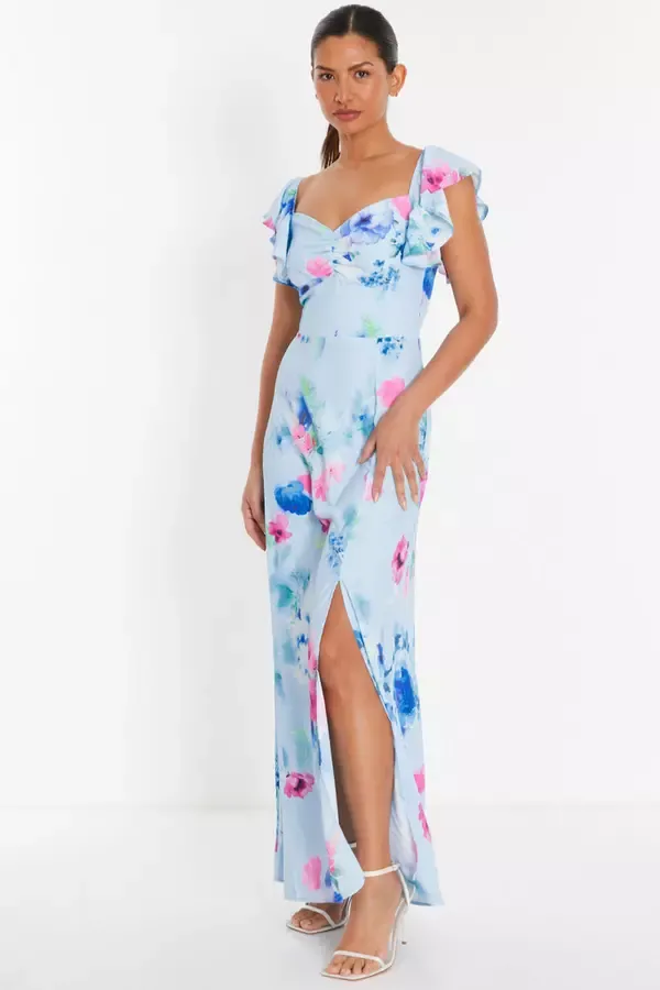 Quiz Clothing Casual Clothing Blue Floral Maxi Dress 8211 Women