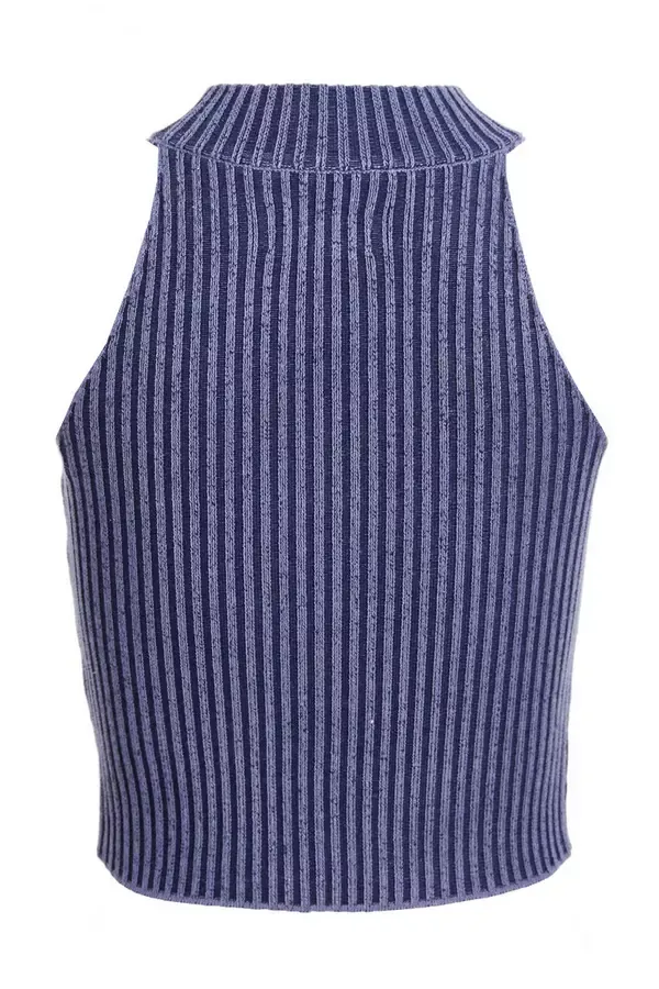 Quiz Clothing Casual Clothing Blue Ribbed Racer Top 8211 Women