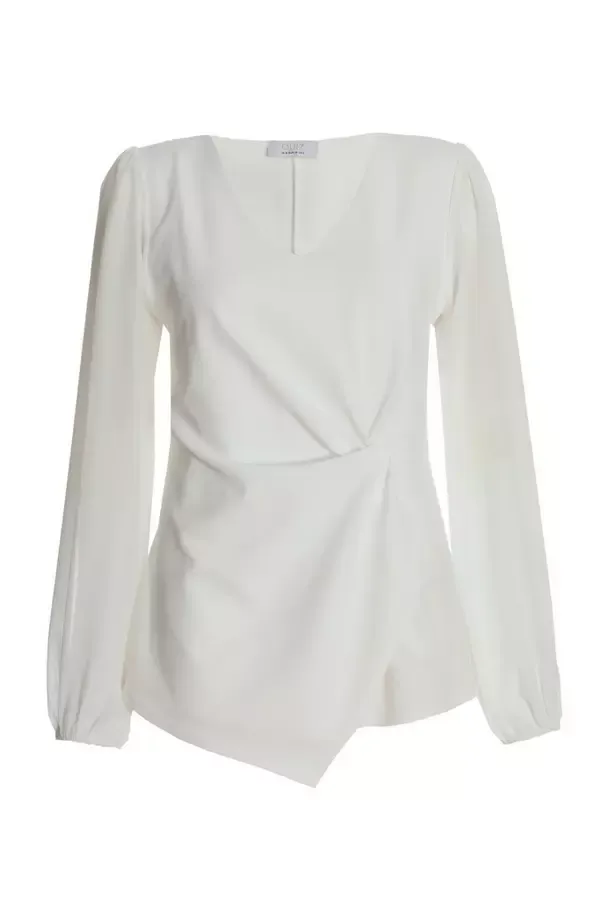 Quiz Clothing Casual Clothing Cream Knot Front Top 8211 Women