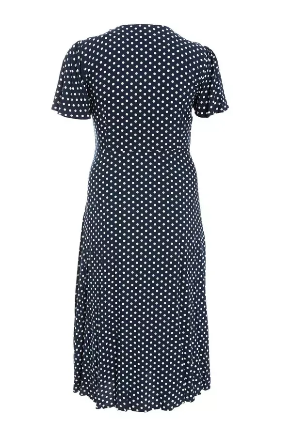 Quiz Clothing Casual Clothing Curve Navy Polka Dot Midaxi Dress 8211 Women