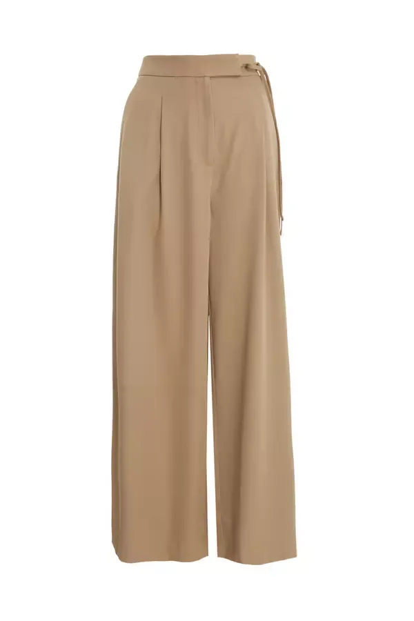 Quiz Clothing Casual Clothing Stone High Waisted Wide Leg Trousers 8211 Women Quiz Clothing Casual Clothing Stone High Waisted Wide Leg Trousers 8211 Women