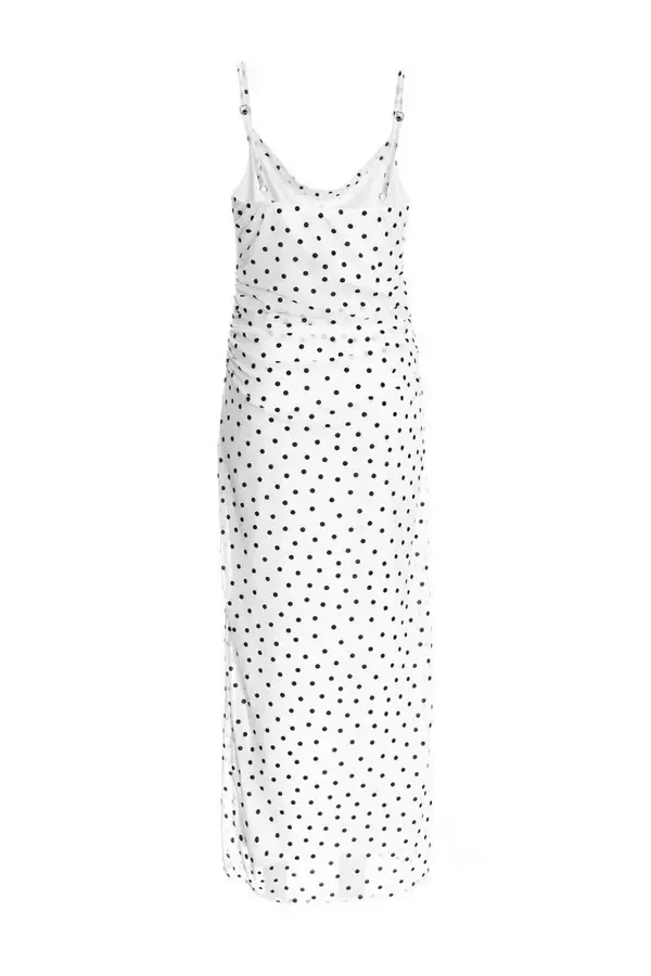 Quiz Clothing Casual Clothing White Polka Dot Print Midaxi Dress 8211 Women