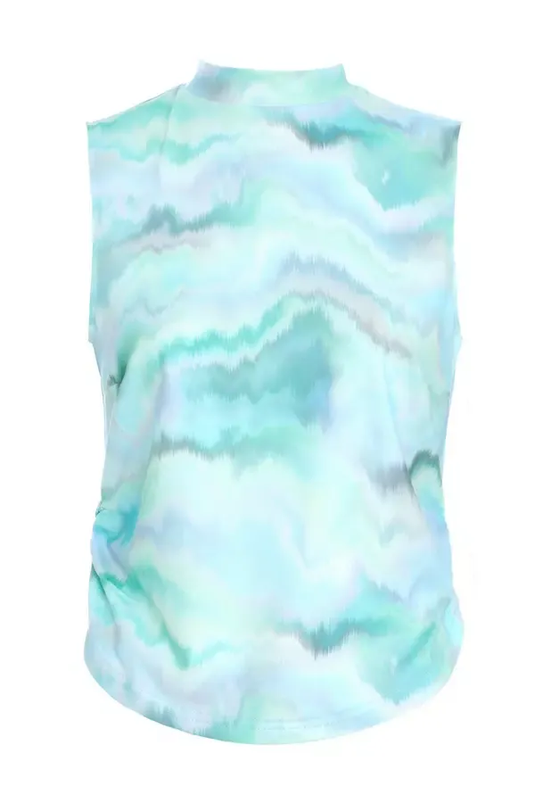 Quiz Clothing CoOrds Blue Marble Ruched Top 8211 Women