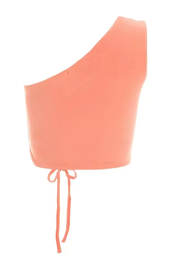Quiz Clothing CoOrds Coral Lace Up Crop Top 8211 Women