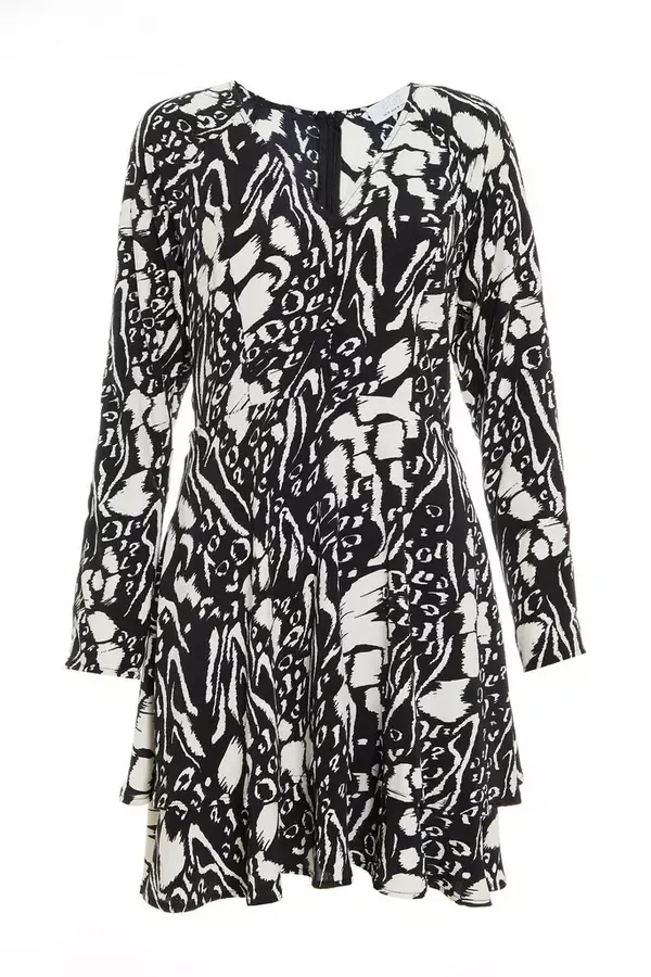 Quiz Clothing Dresses Black Animal Print Mini Dress 8211 Women