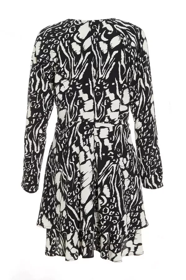 Quiz Clothing Dresses Black Animal Print Mini Dress 8211 Women