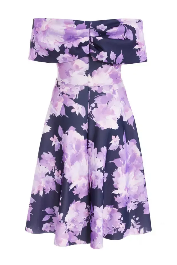 Quiz Clothing Dresses Curve Navy Floral Bardot Midi Dress 8211 Women