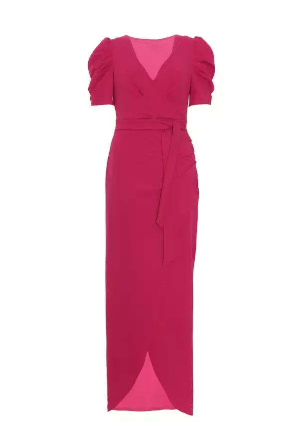 Quiz Clothing Dresses Fuchsia Wrap Maxi Dress 8211 Women