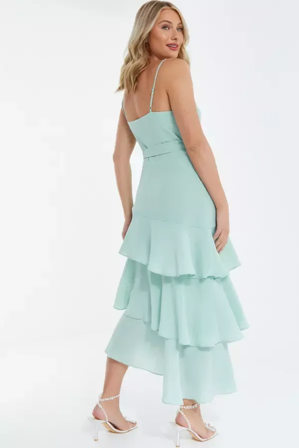 Quiz Clothing Dresses Mint Chiffon One Shoulder Dress 8211 Women