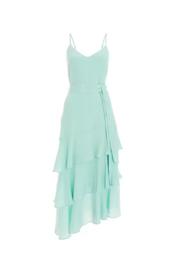 Quiz Clothing Dresses Mint Chiffon One Shoulder Dress 8211 Women