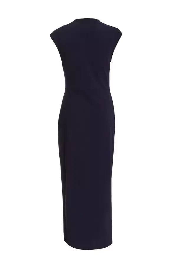 Quiz Clothing Dresses Navy Ruched Button Up Midaxi Dress 8211 Women