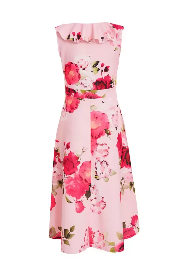Quiz Clothing Dresses Petite Light Pink Floral Dip Hem Midi Dress 8211 Women Quiz Clothing Dresses Petite Light Pink Floral Dip Hem Midi Dress 8211 Women