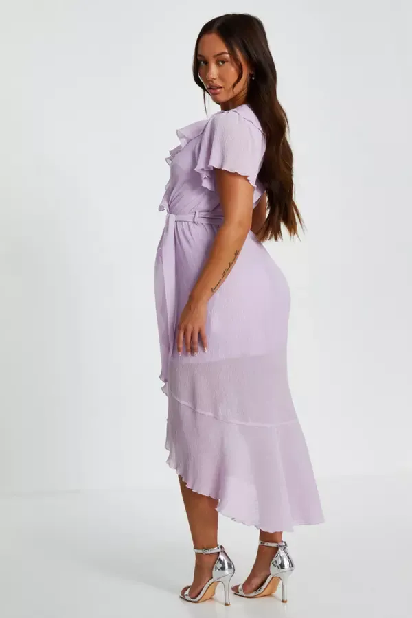 Quiz Clothing Dresses Petite Lilac Crinkle Woven Frill Midaxi Dress 8211 Women Quiz Clothing Dresses Petite Lilac Crinkle Woven Frill Midaxi Dress 8211 Women