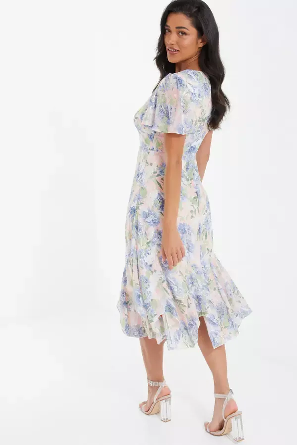 Quiz Clothing Dresses Pink Floral Midi Dress 8211 Women