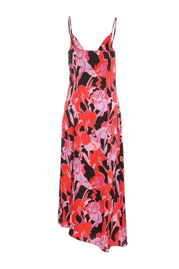 Quiz Clothing Dresses Red Floral Satin Midaxi Dress 8211 Women