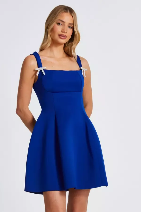 Quiz Clothing Dresses Royal Blue ALine Mini Dress 8211 Women