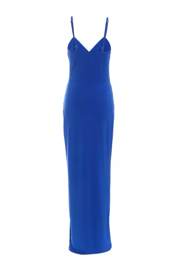 Quiz Clothing Dresses Royal Blue Wrap Maxi Dress 8211 Women