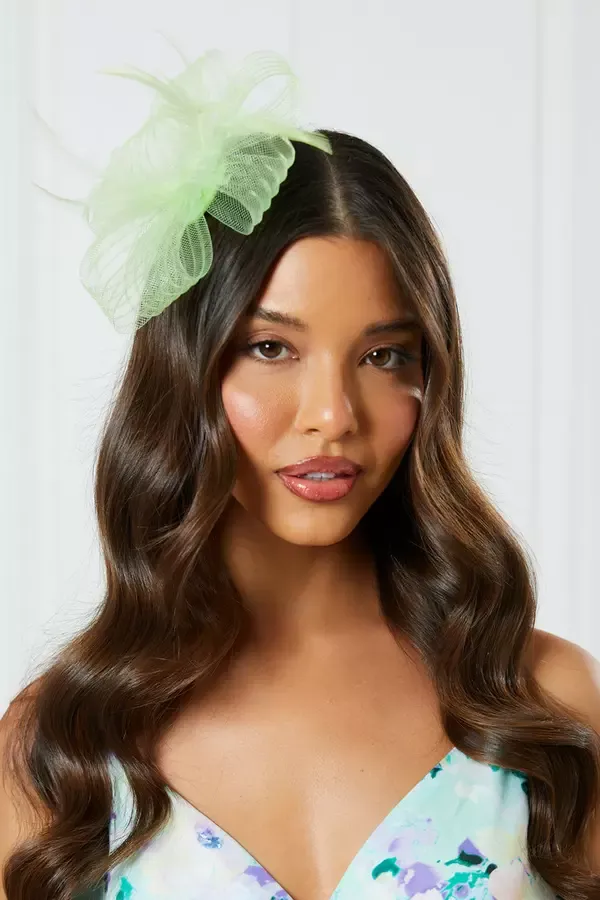 Quiz Clothing Fascinators Lime Feather Clip Fascinator 8211 Women
