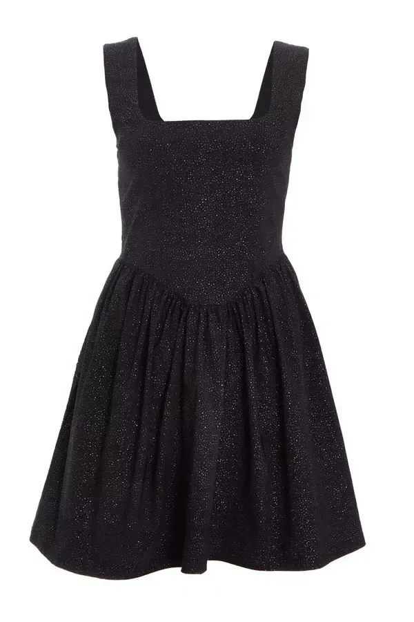 Quiz Clothing Going Out Black Glitter Skater Dress 8211 Women