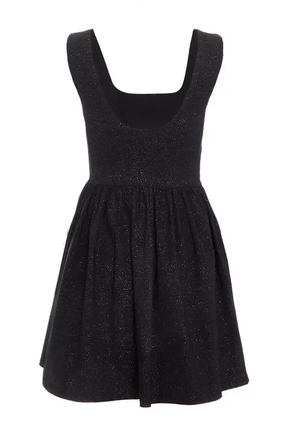 Quiz Clothing Going Out Black Glitter Skater Dress 8211 Women