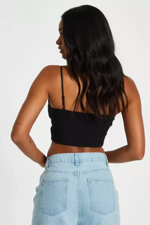 Quiz Clothing Going Out Black Gold Strappy Crop Top 8211 Women