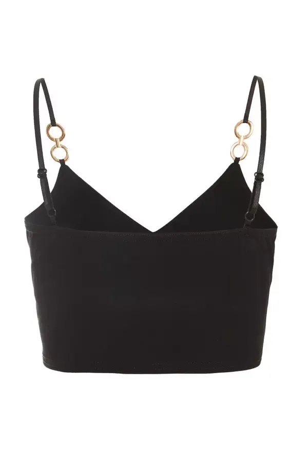 Quiz Clothing Going Out Black Gold Strappy Crop Top 8211 Women