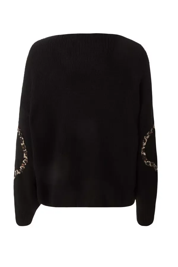 Quiz Clothing Going Out Black Knit Leopard Trim Cardigan 8211 Women