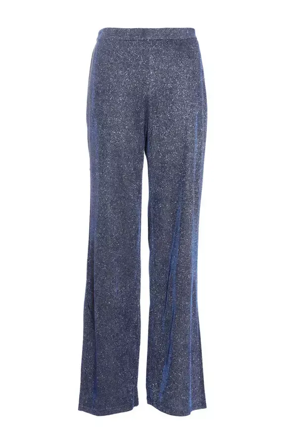 Quiz Clothing Going Out Blue Glitter Palazzo Trousers 8211 Women