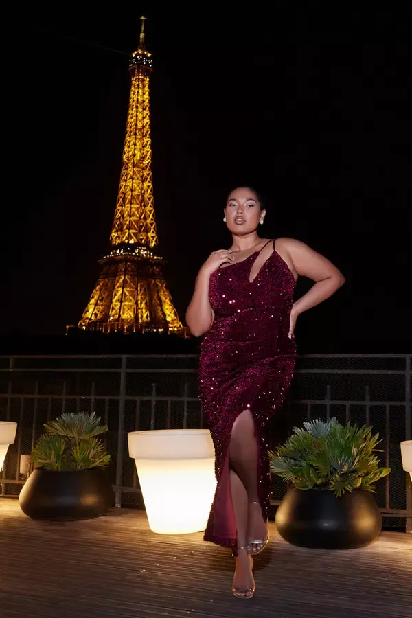 Quiz Clothing Going Out Dark Red Sequin Maxi Dress 8211 Women