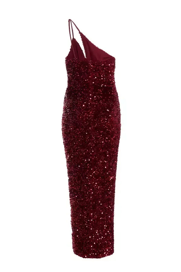 Quiz Clothing Going Out Dark Red Sequin Maxi Dress 8211 Women