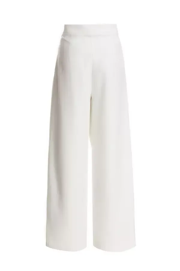 Quiz Clothing Going Out White Embellished Trim Wide Leg Trousers 8211 Women