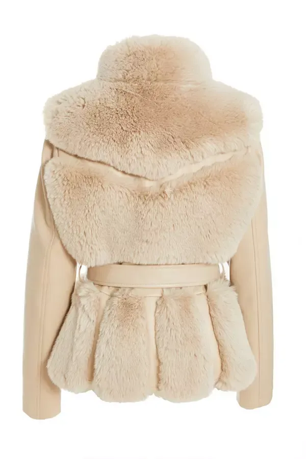 Quiz Clothing Jackets and Coats Stone Faux Fur Contrast Belted Jacket 8211 Women Quiz Clothing Jackets and Coats Stone Faux Fur Contrast Belted Jacket 8211 Women
