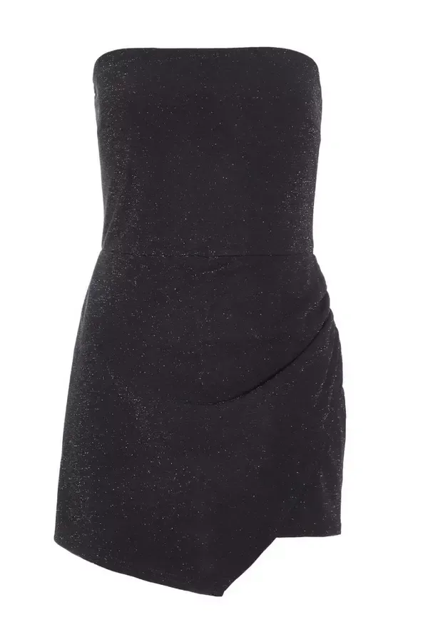 Quiz Clothing Jumpsuits Black Bandeau Glitter Skort Playsuit 8211 Women