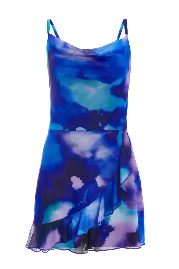 Quiz Clothing Jumpsuits Blue Tie Dye Print Cowl Neck Mesh Playsuit 8211 Women Quiz Clothing Jumpsuits Blue Tie Dye Print Cowl Neck Mesh Playsuit 8211 Women