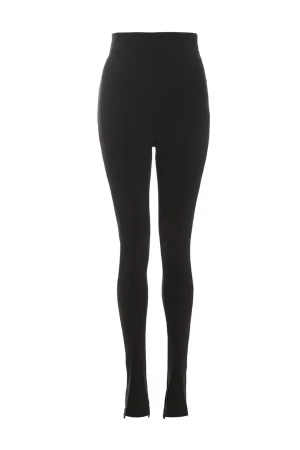 Quiz Clothing Leggings Black Ribbed Leggings 8211 Women