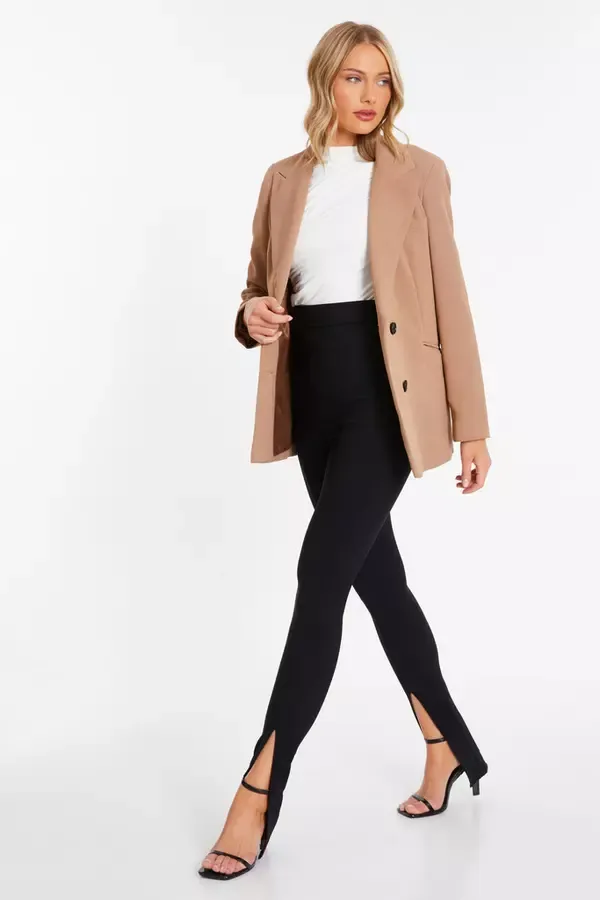 Quiz Clothing Leggings Black Ribbed Leggings 8211 Women