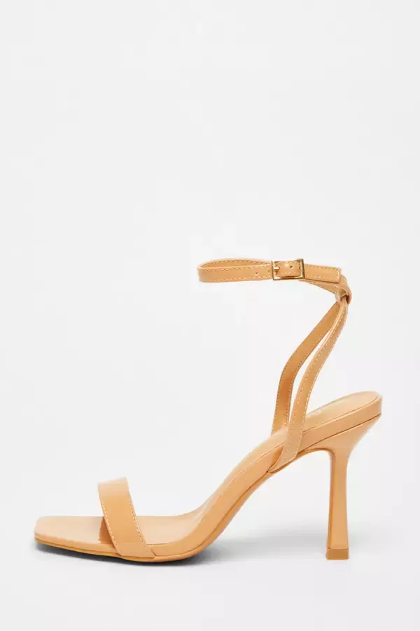 Quiz Clothing Sandals Nude Flared Heel Sandal 8211 Women
