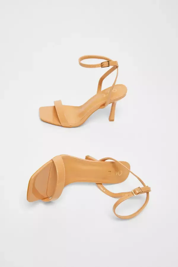 Quiz Clothing Sandals Nude Flared Heel Sandal 8211 Women