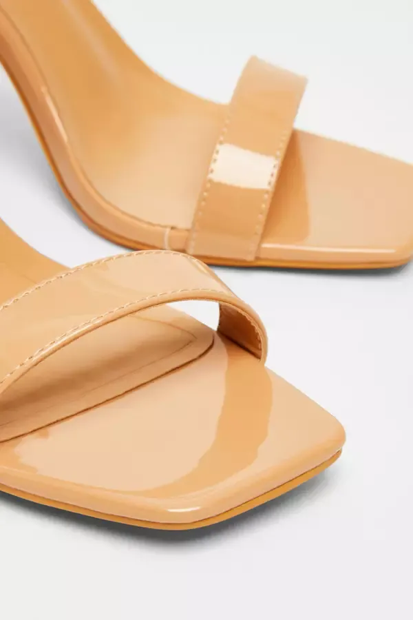 Quiz Clothing Sandals Nude Flared Heel Sandal 8211 Women
