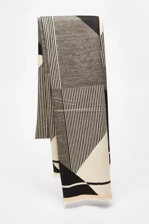 Quiz Clothing Scarves Black Abstract Print Scarf 8211 Women
