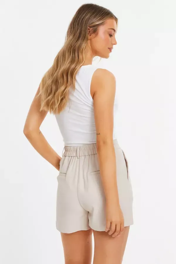 Quiz Clothing Shorts Stone Tailored Shorts 8211 Women