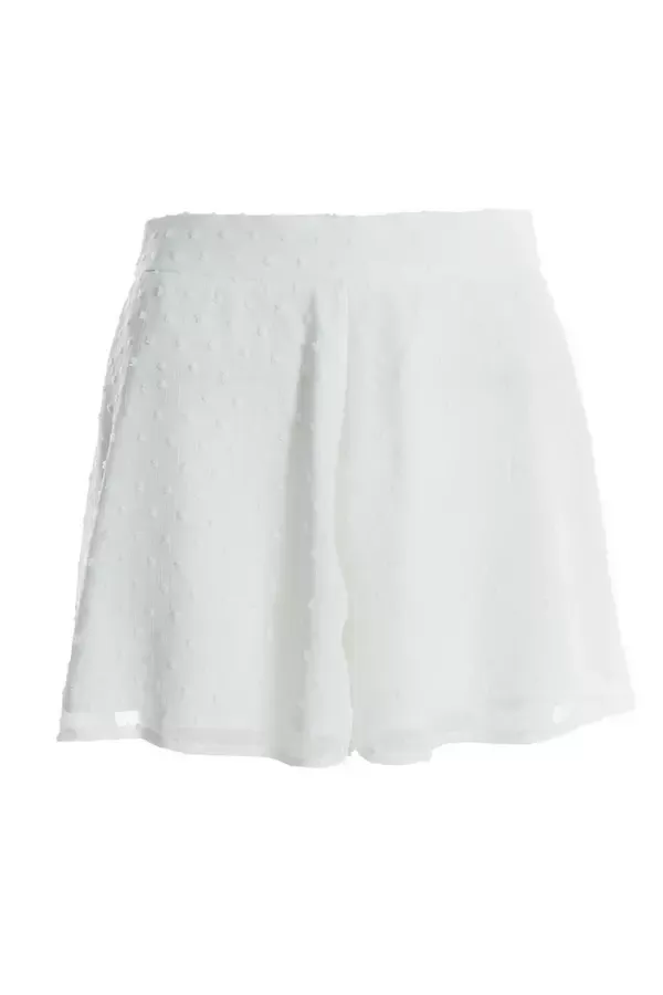 Quiz Clothing Shorts White Chiffon Dobby Shorts 8211 Women