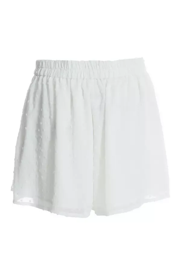 Quiz Clothing Shorts White Chiffon Dobby Shorts 8211 Women