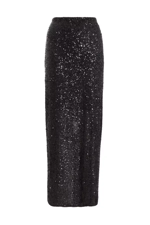 Quiz Clothing Skirts Black Sequin Maxi Skirt 8211 Women