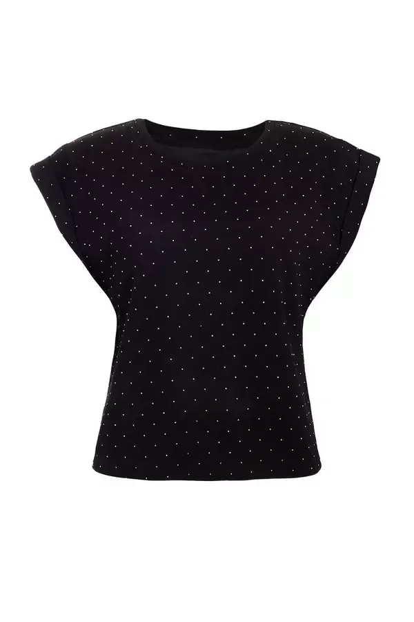 Quiz Clothing Tops Black Stud Detail Top 8211 Women