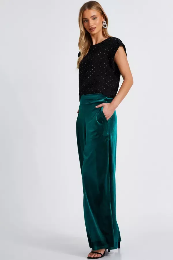 Quiz Clothing Tops Black Stud Detail Top 8211 Women