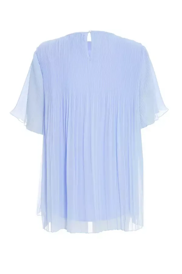 Quiz Clothing Tops Light Blue Chiffon Pleated Blouse 8211 Women